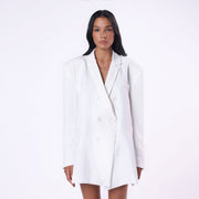 Alexa Oversized White Blazer