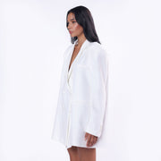 Alexa Oversized White Blazer