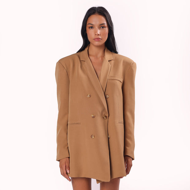 Alexa Oversized Brown Blazer