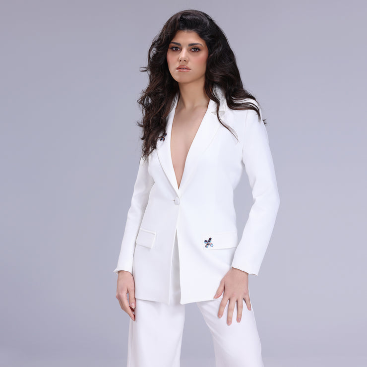 MELISSA WHITE SUIT WITH SWAROVSKI