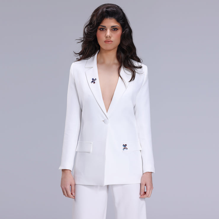 MELISSA WHITE SUIT WITH SWAROVSKI