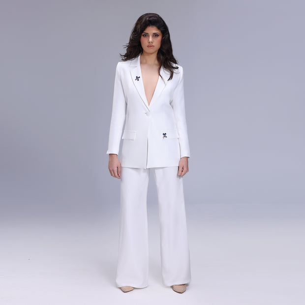 MELISSA WHITE SUIT WITH SWAROVSKI