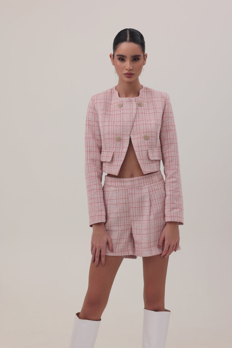 Chic Blush Tweed Set