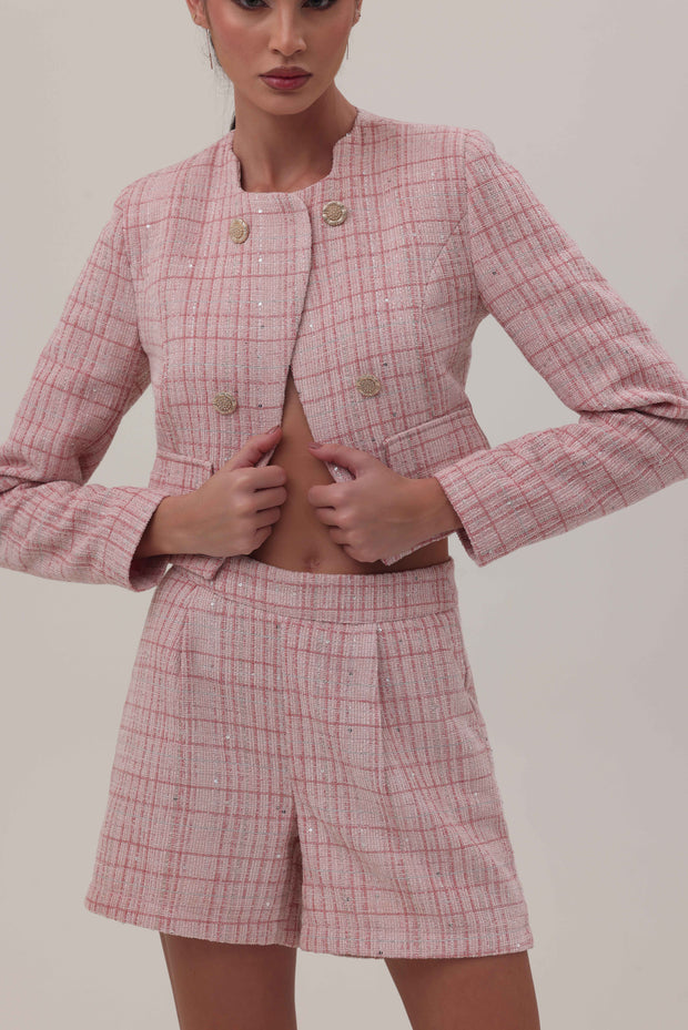 Chic Blush Tweed Set