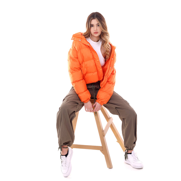 Puffy orange jacket